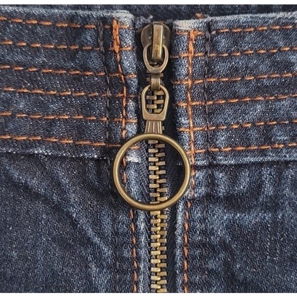 Chic NWOT Y2K Abercrombie&Fitch Sz10 Denim Mini Zip Through Front Skirt Pocket - Picture 5 of 5